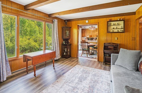 Thompsonville House | Charming riverfront home with fireplace & firepit - dog-friendly, skiing nearby