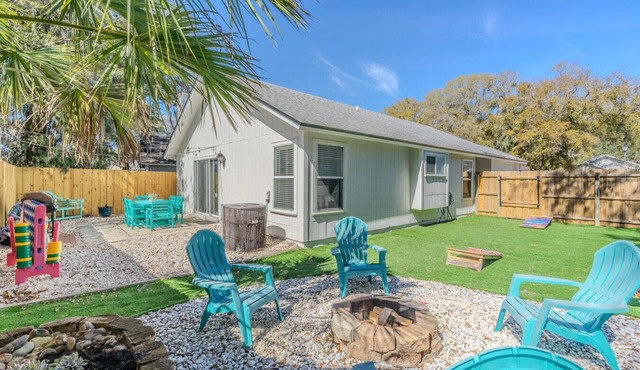 Beach Retreat with Backyard Flair! w/Yard Games