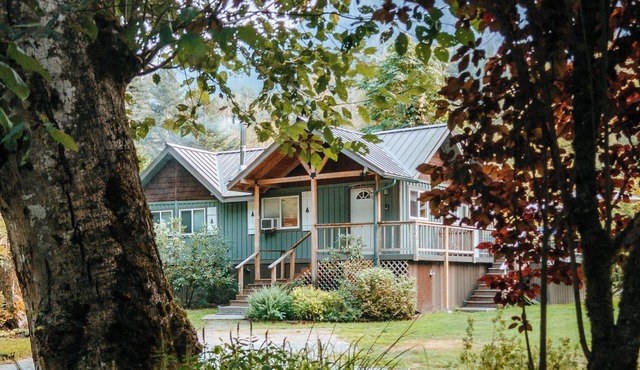 Bonny Fern Cottage below majestic mountain peaks, pet friendly, WiFi, hot tub
