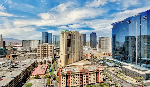 No Resort Fee | Balcony Strip Views, Pools & Parking