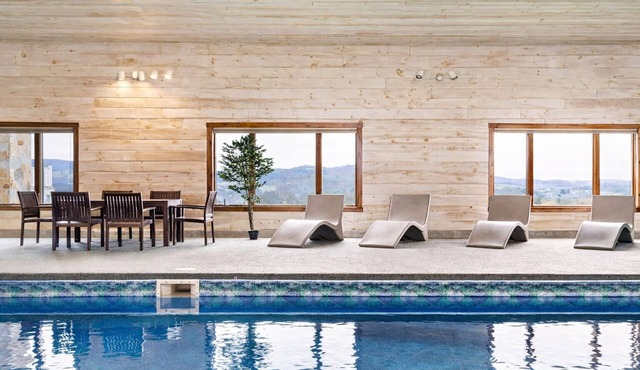 Private Indoor Heated Pool + Hot Tub + Fire Pit + Pond, on 35 Acres - sleeps 20