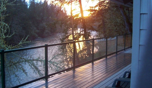 "Santiam RiverHaus-Waterfront Home near Salem. “Magic” We Will Be Back!